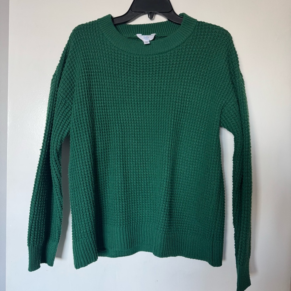 Time and Tru Forest Green Crew Neck Sweater Large